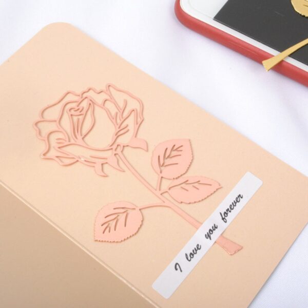 1PC Beautiful Rose Gold Metal Bookmark Fashion Electroplated Rose Gold Clips for Books Paper Creative Products 4