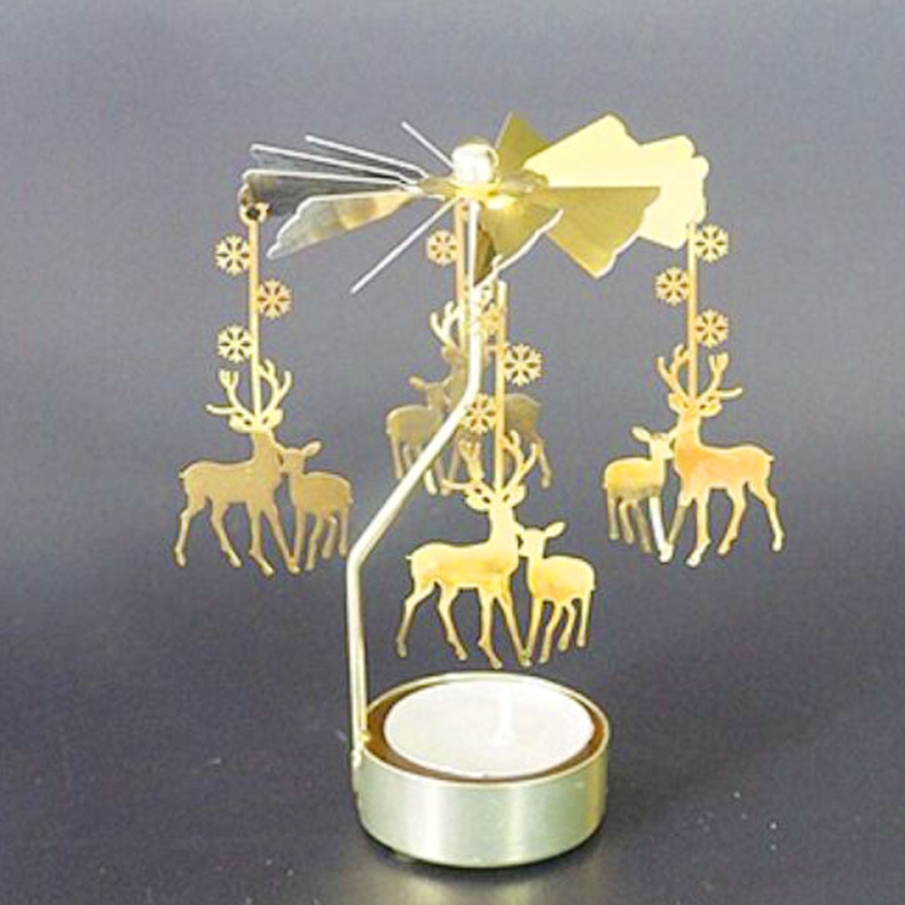Rotating Spinning Tea Light Candle Holder Candlestick Xmas Gifts Party