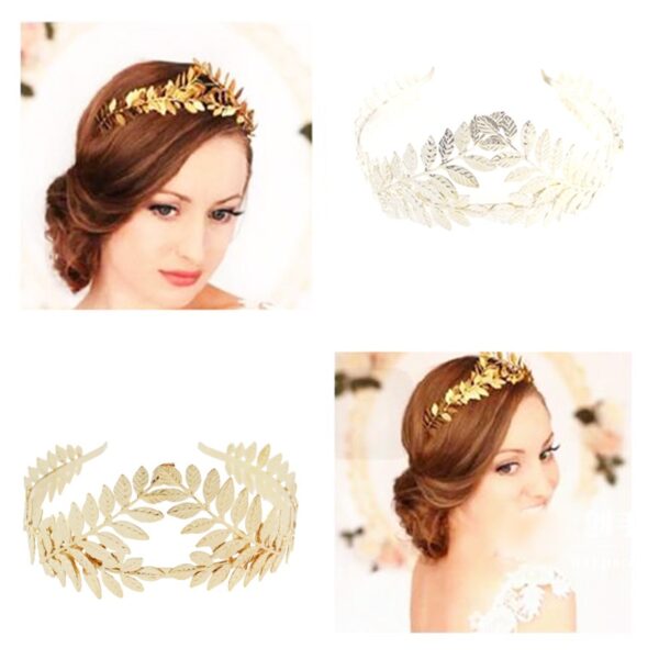 Vintage Gold Leaf Tiara Crown Bridal Headpiece Head Jewelry Women Hairband Bridal Wedding Hair Jewelry Queen 4