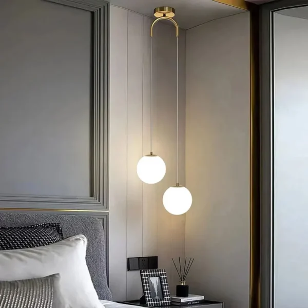 Modern Glass LED Pendant Lights Nordic Living Room Bedroom Fixtures Indoor Lighting Restaurant Bar Home Decor