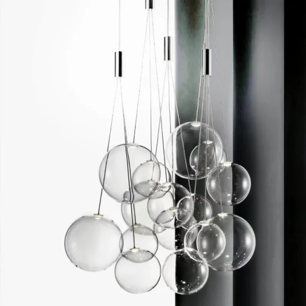 Modern Led Glass Ball Pendant Lamp for Kitchen Dining Room Bedroom Hanging Light Design Chrome Home 2