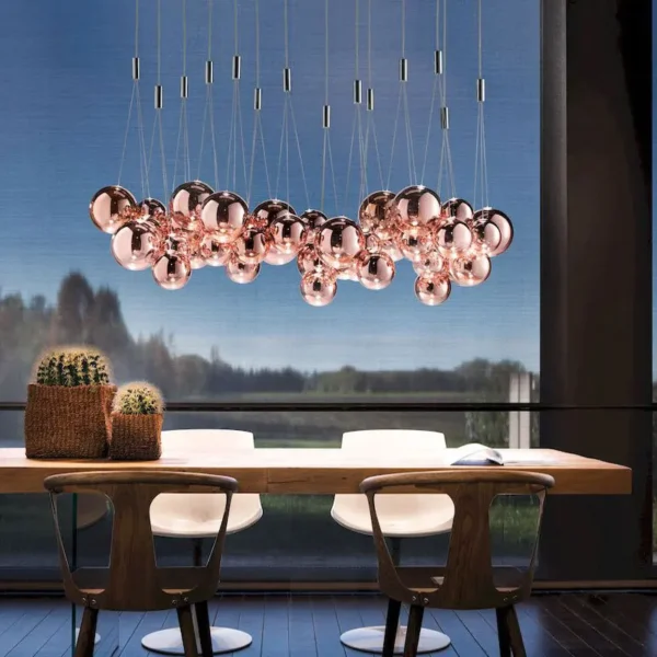 Modern Led Glass Ball Pendant Lamp for Kitchen Dining Room Bedroom Hanging Light Design Chrome Home 3