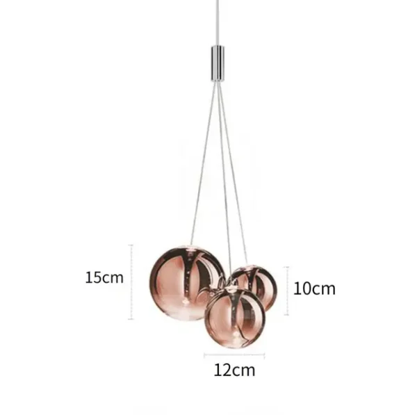 Modern Led Glass Ball Pendant Lamp for Kitchen Dining Room Bedroom Hanging Light Design Chrome Home