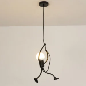 Vintage Iron Little Man Modern Arts Chandelier LED Ceiling Lamp Home Living Room Children Bedroom Decor
